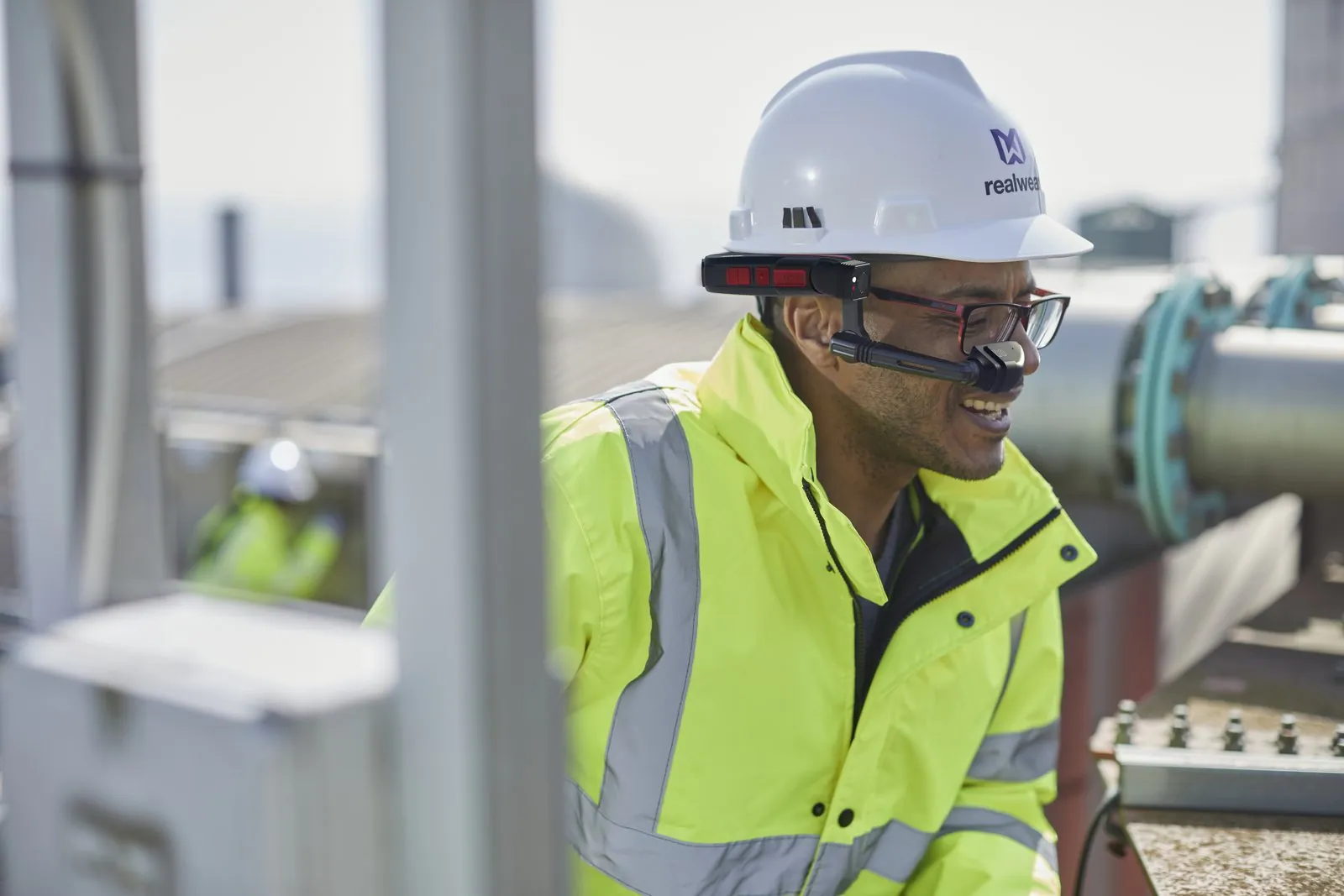 Field engineer with RealWear at an energy and water facility