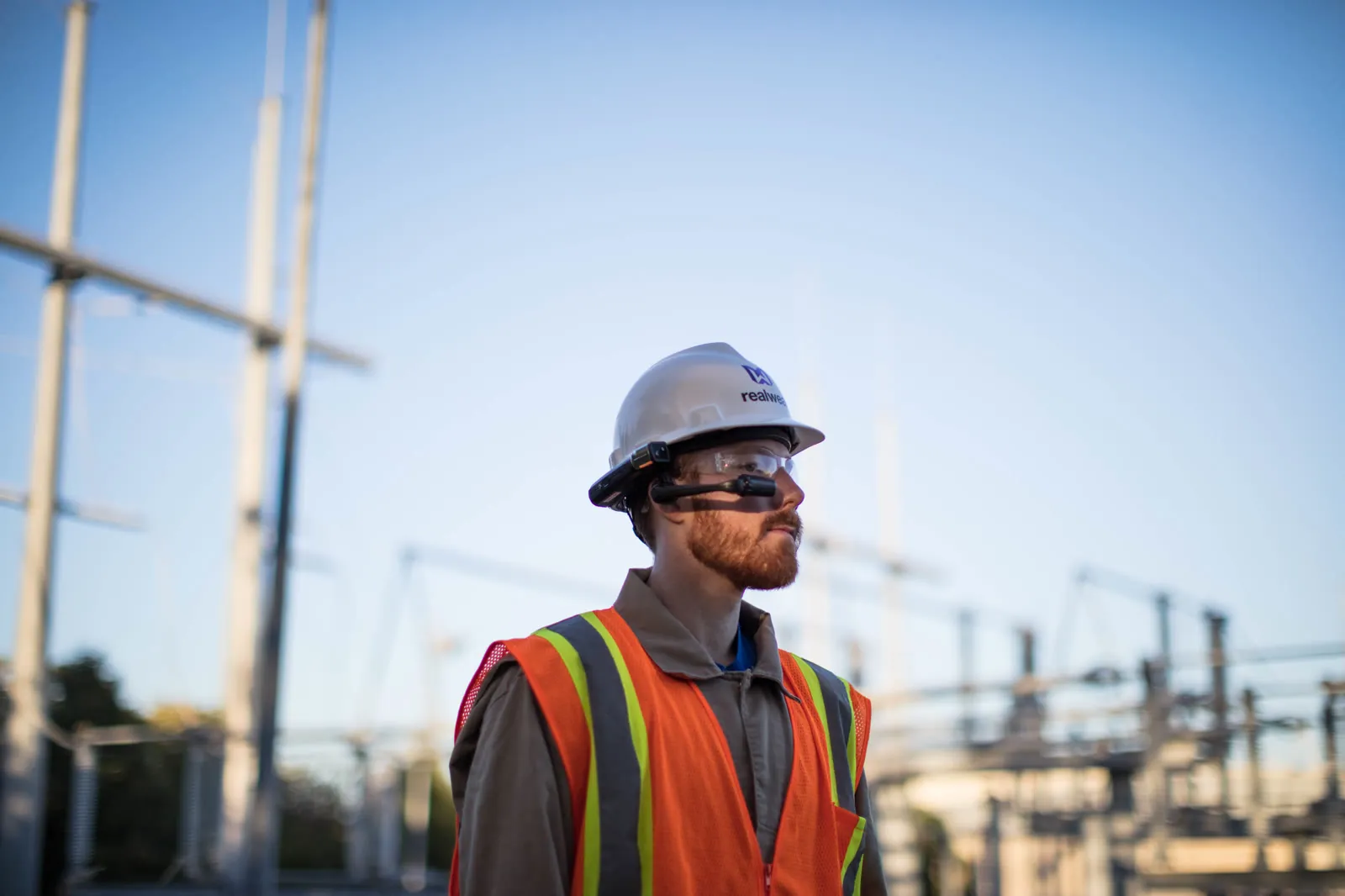 Field worker reporting an incident at an industrial site